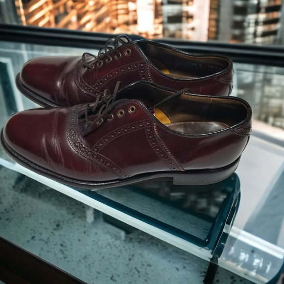 Keith Highlander Dress Shoes Burgundy Brown Leather Lace Up USA Men' Size -8 1/2 - Picture 5 of 15